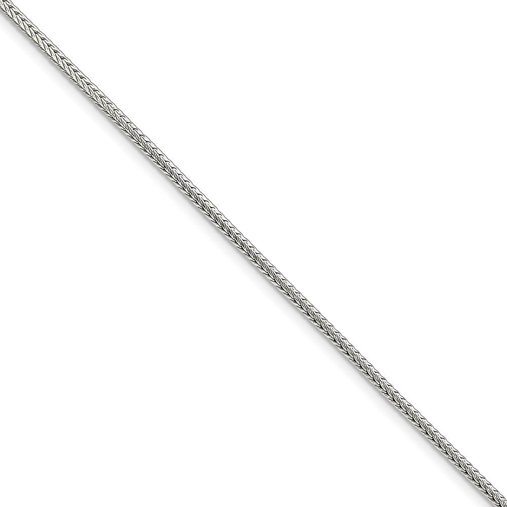 2mm Sterling Silver D/C Solid Round Franco Chain Bracelet, 7 Inch