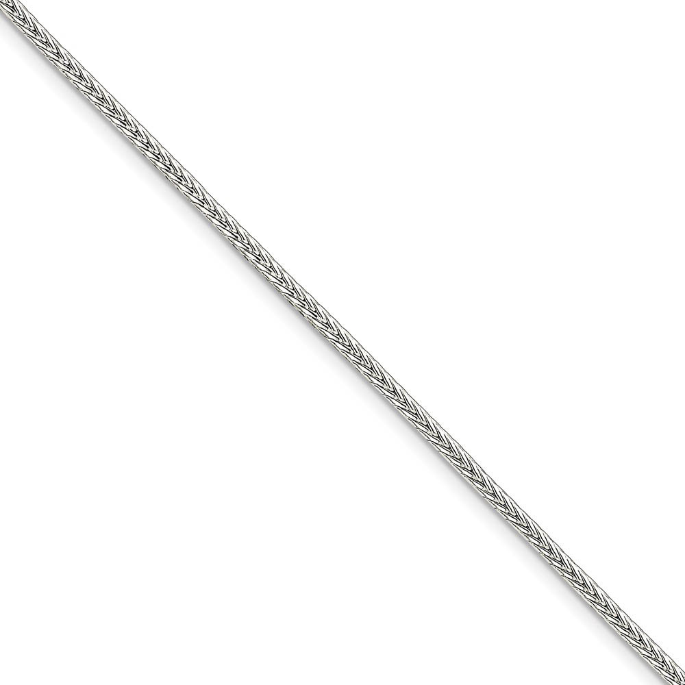 2.5mm Sterling Silver Diamond Cut Solid Round Franco Chain Bracelet