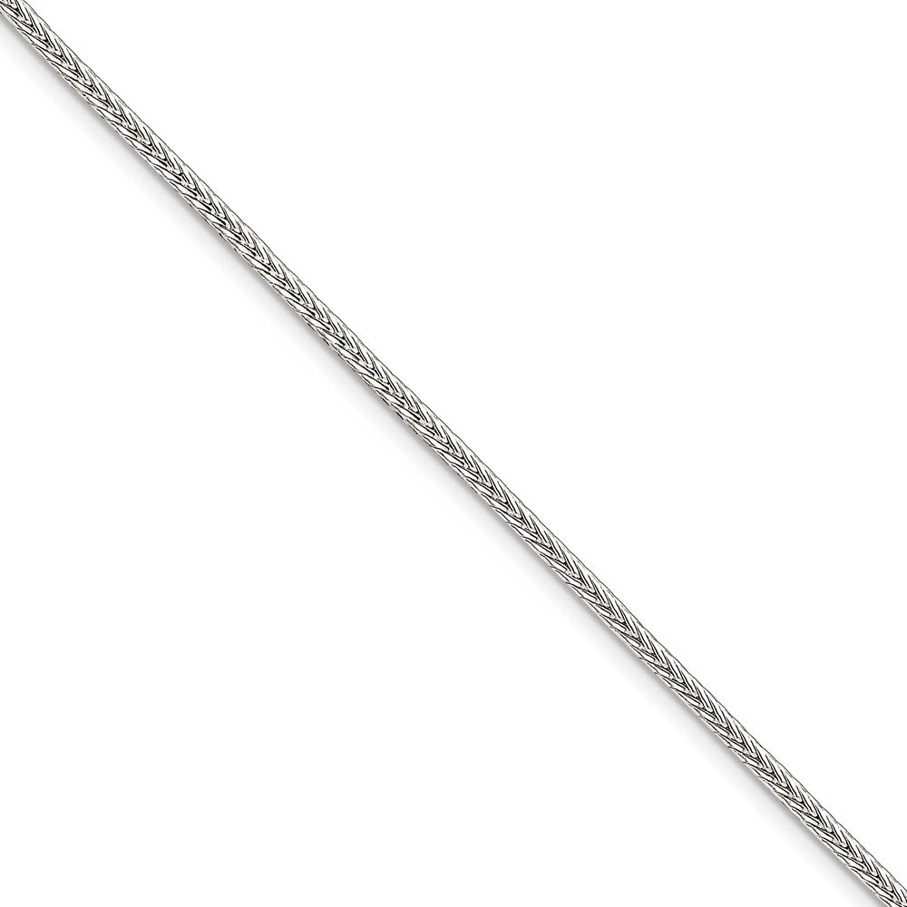 2.5mm Sterling Silver D/C Solid Round Franco Chain Bracelet, 7 Inch