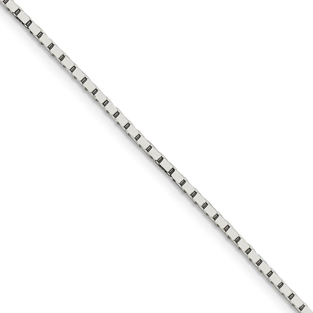 1.5mm, Sterling Silver Mirror Box Chain Necklace, 16 Inch