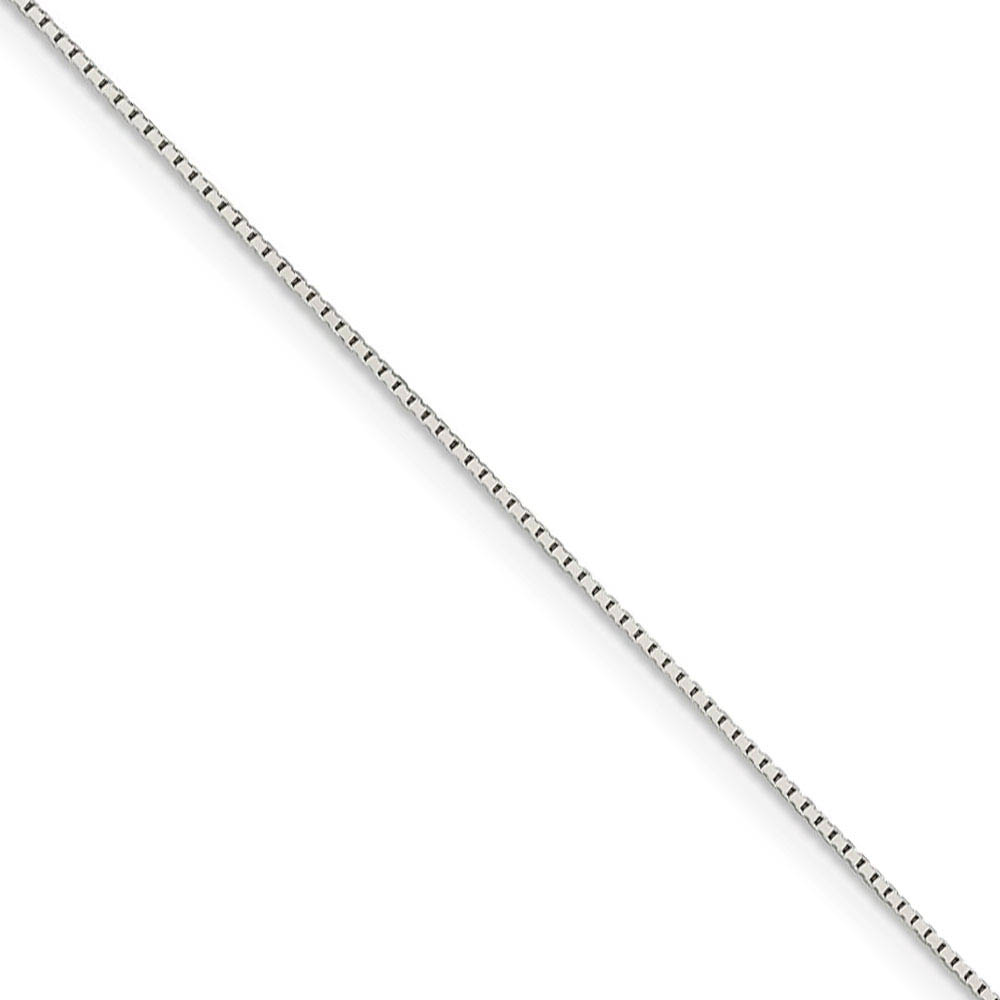 0.6mm, Sterling Silver Diamond Cut Mirror Box Chain Necklace, 16 Inch