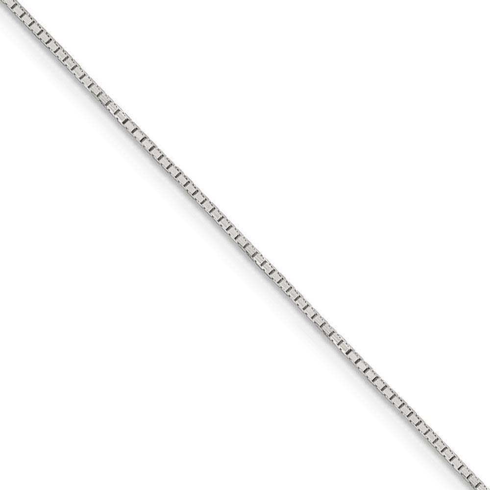 0.9mm, Sterling Silver D/C Octagon Mirror Box Chain Necklace, 16 Inch