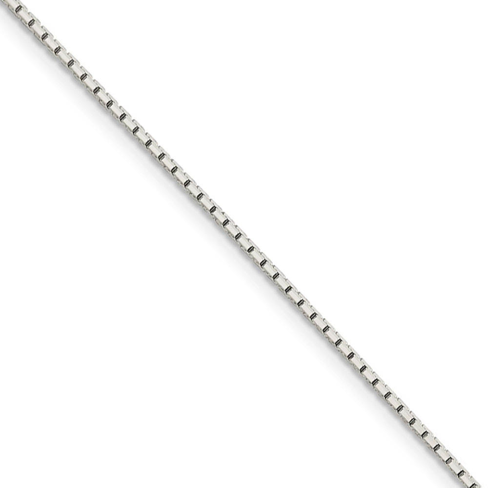 1.2mm, Sterling Silver D/C Octagon Mirror Box Chain Necklace, 16 Inch