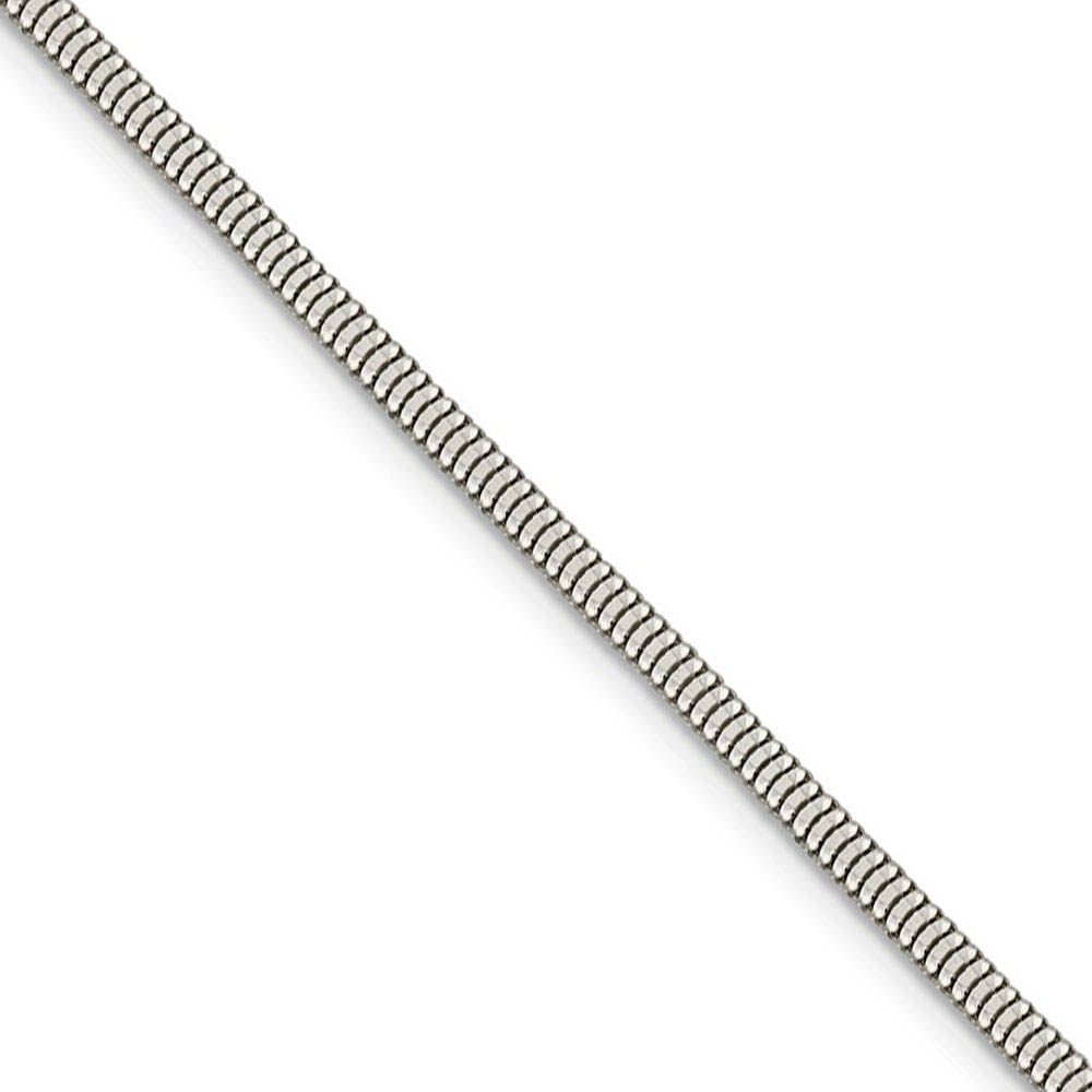 2.25mm, Sterling Silver Round Solid Snake Chain Necklace, 16 Inch