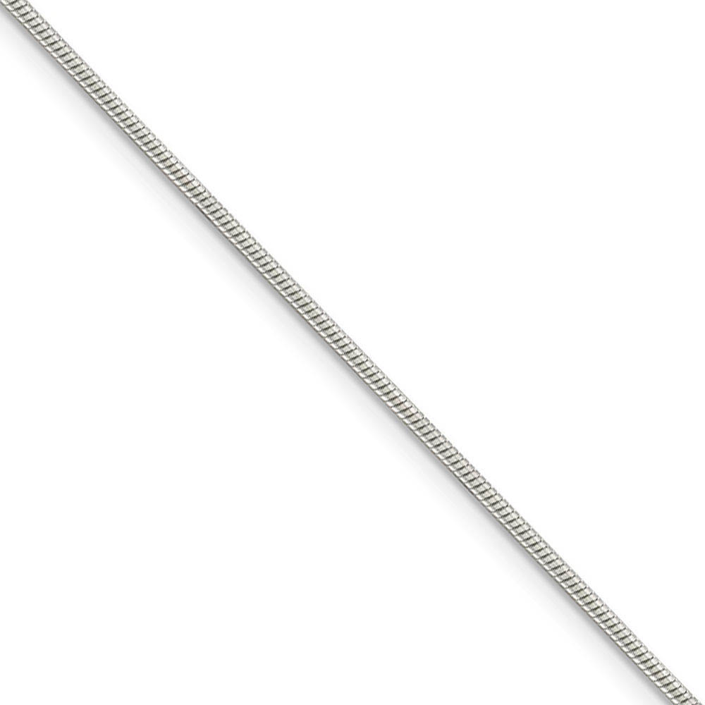 1.25mm, Sterling Silver Round Solid Snake Chain Necklace, 16 Inch