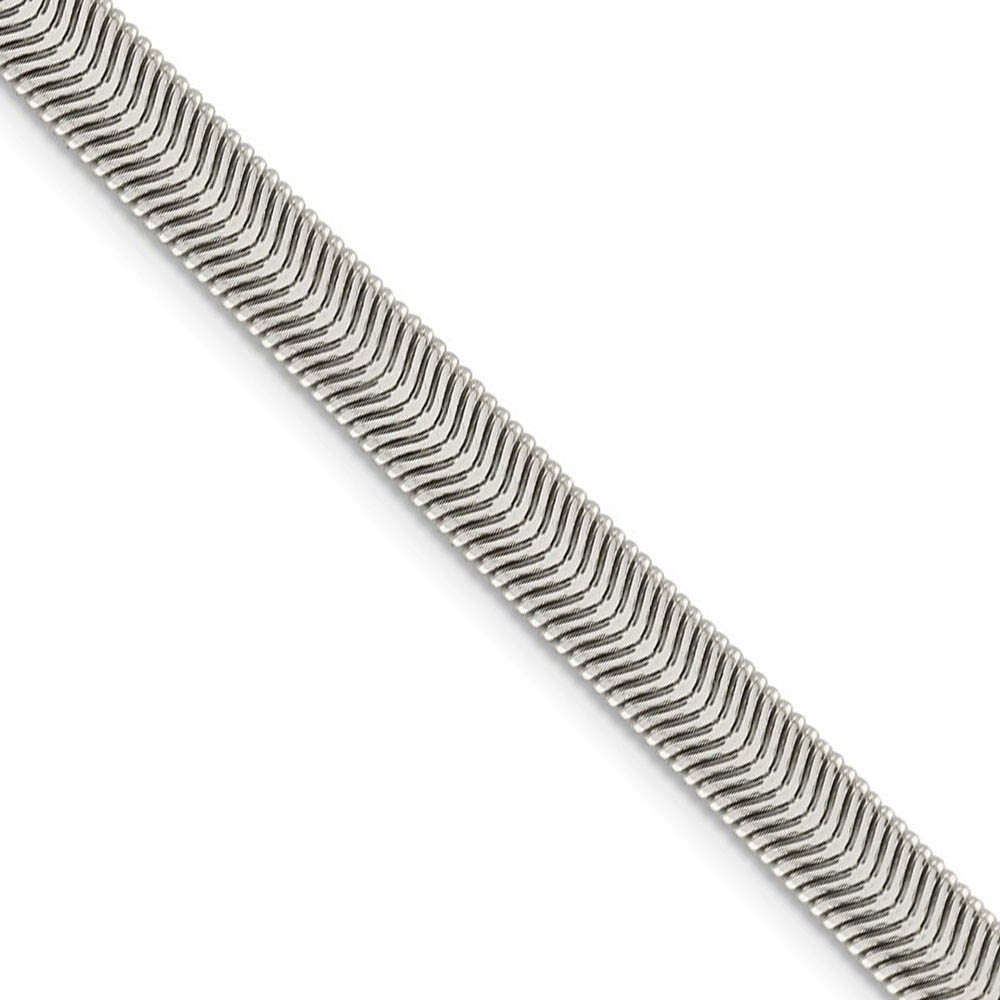 6.25mm, Sterling Silver Solid Flat Oval Snake Chain Necklace
