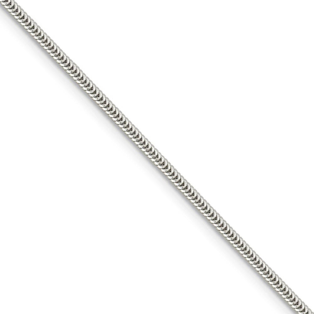 1.6mm, Sterling Silver Round Solid Snake Chain Necklace, 18 Inch