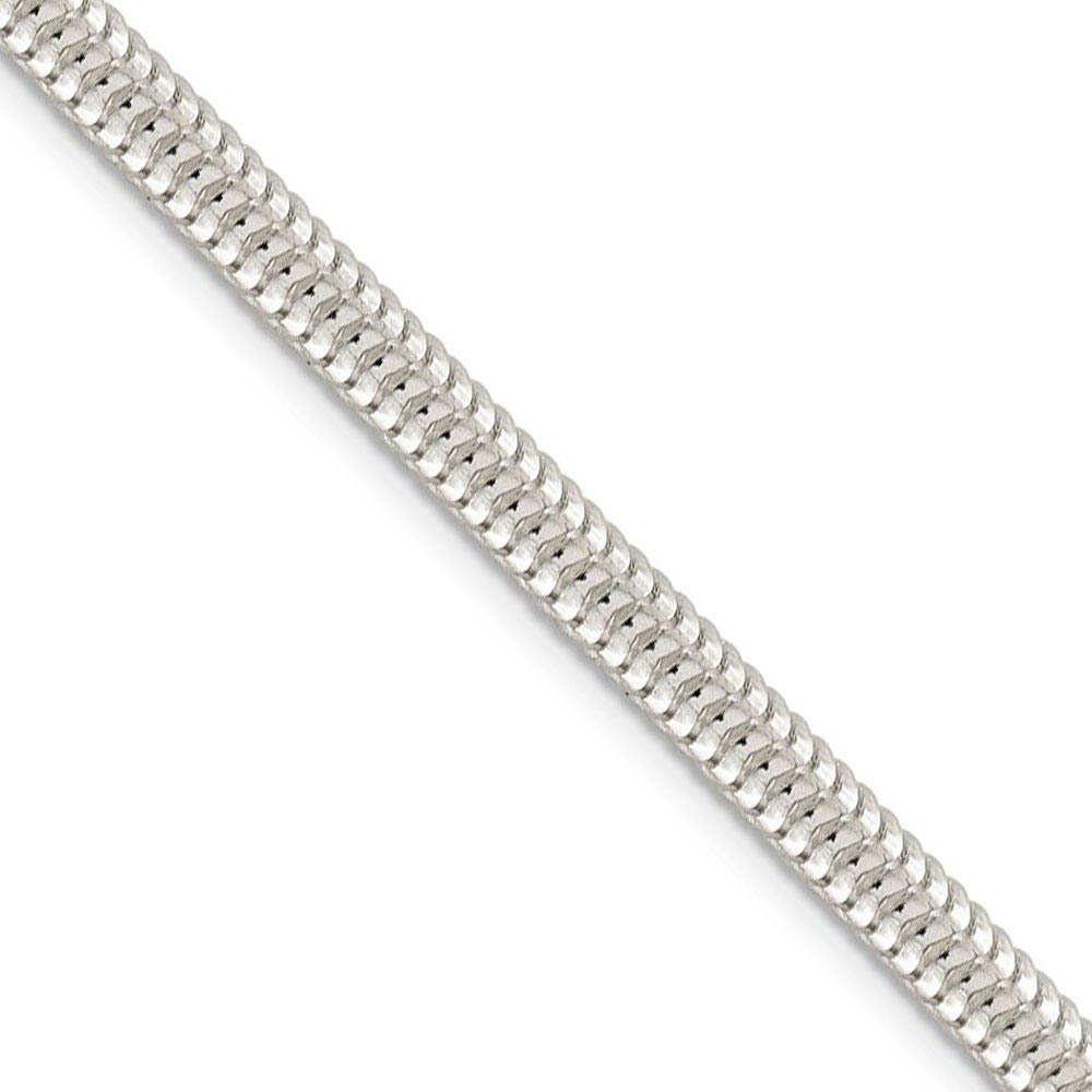 Men's 5mm, Sterling Silver Round Solid Snake Chain Necklace