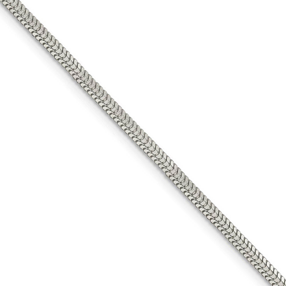 2.5mm Sterling Silver Diamond Cut Solid Round Snake Chain Bracelet