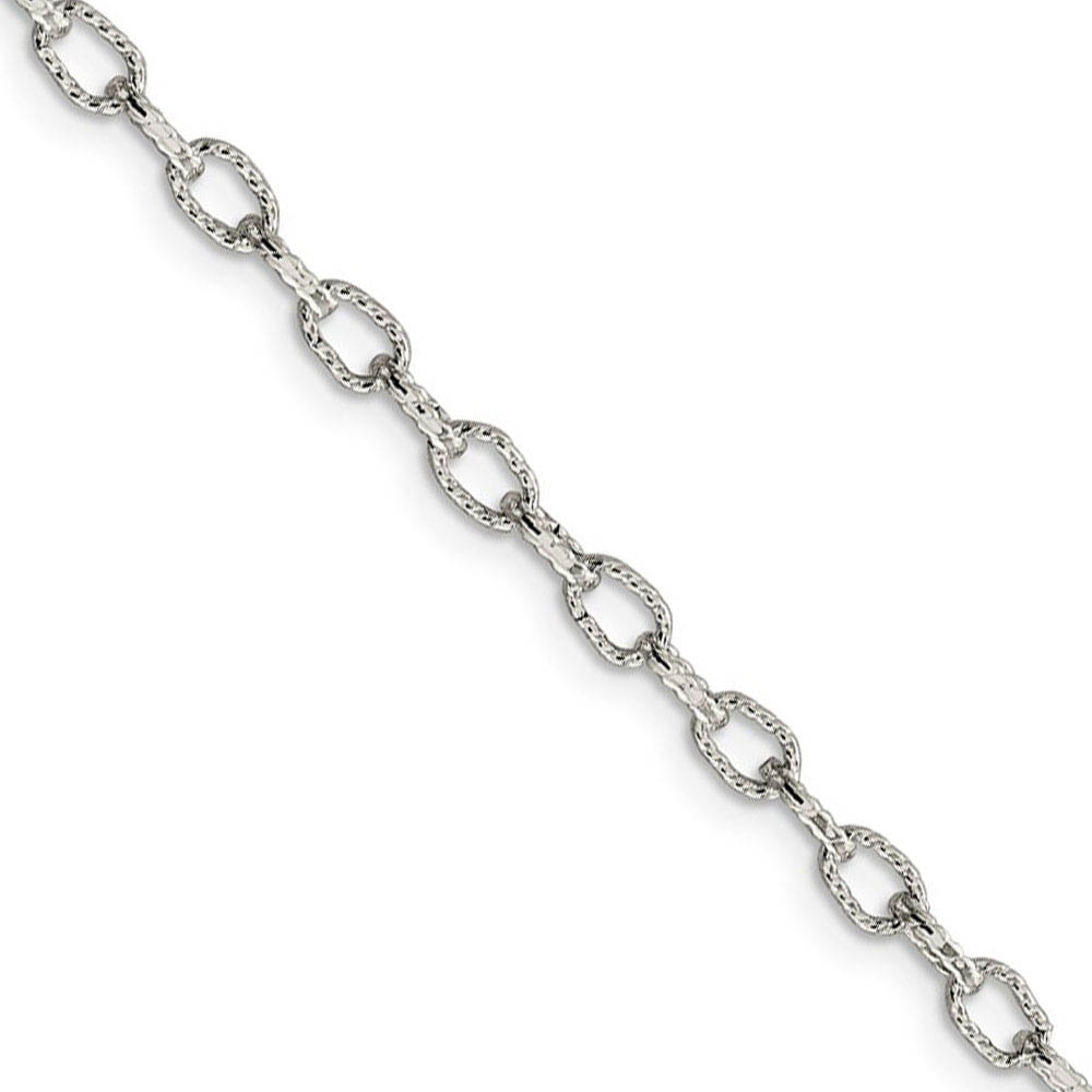 3.75mm, Sterling Silver Fancy Satin Rolo Chain Bracelet