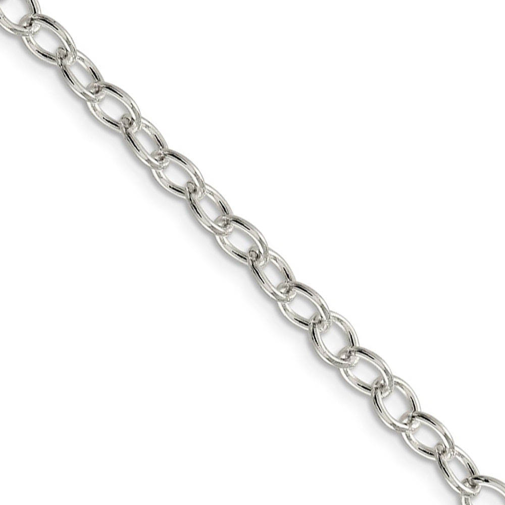 5.3mm, Sterling Silver, Solid Oval Cable Chain Necklace, 16 Inch