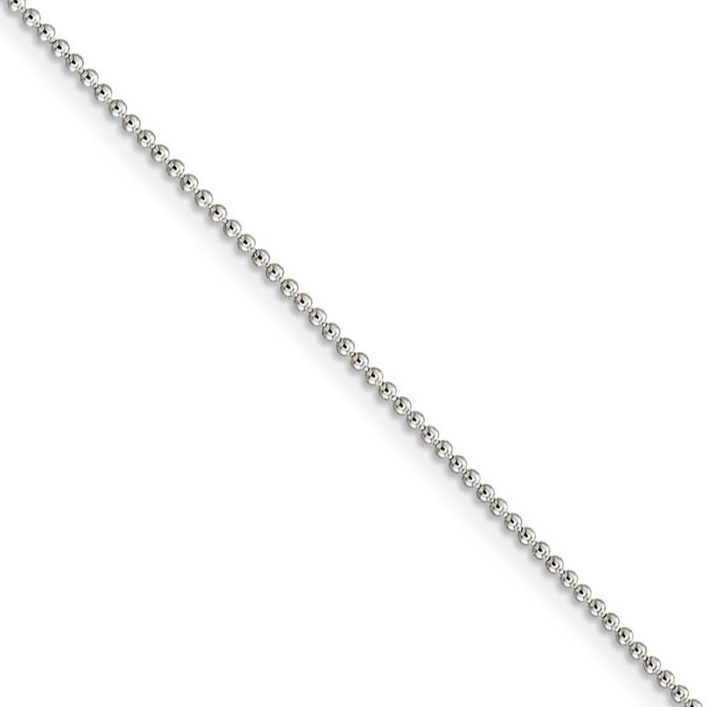 1.25mm, Sterling Silver Hollow Bead Chain Necklace, 16 Inch