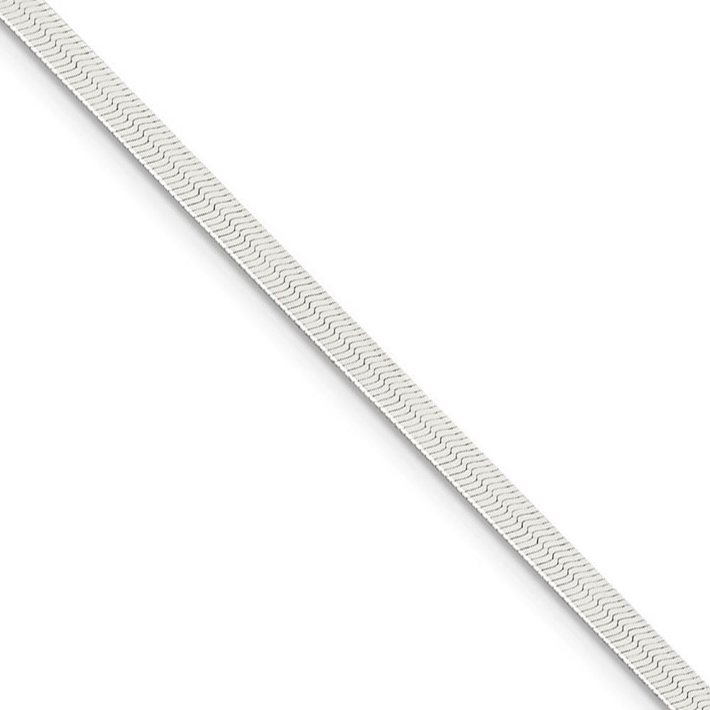 3mm, Sterling Silver Solid Herringbone Chain Necklace, 16 Inch