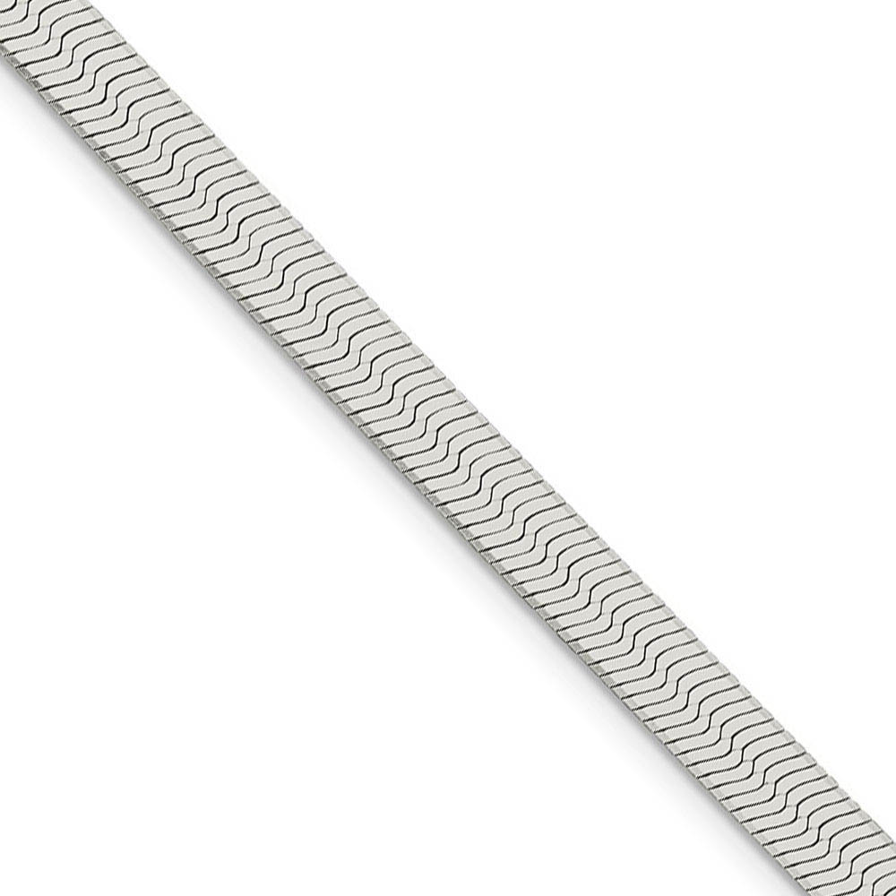 5.25mm, Sterling Silver Solid Herringbone Chain Necklace, 16 Inch