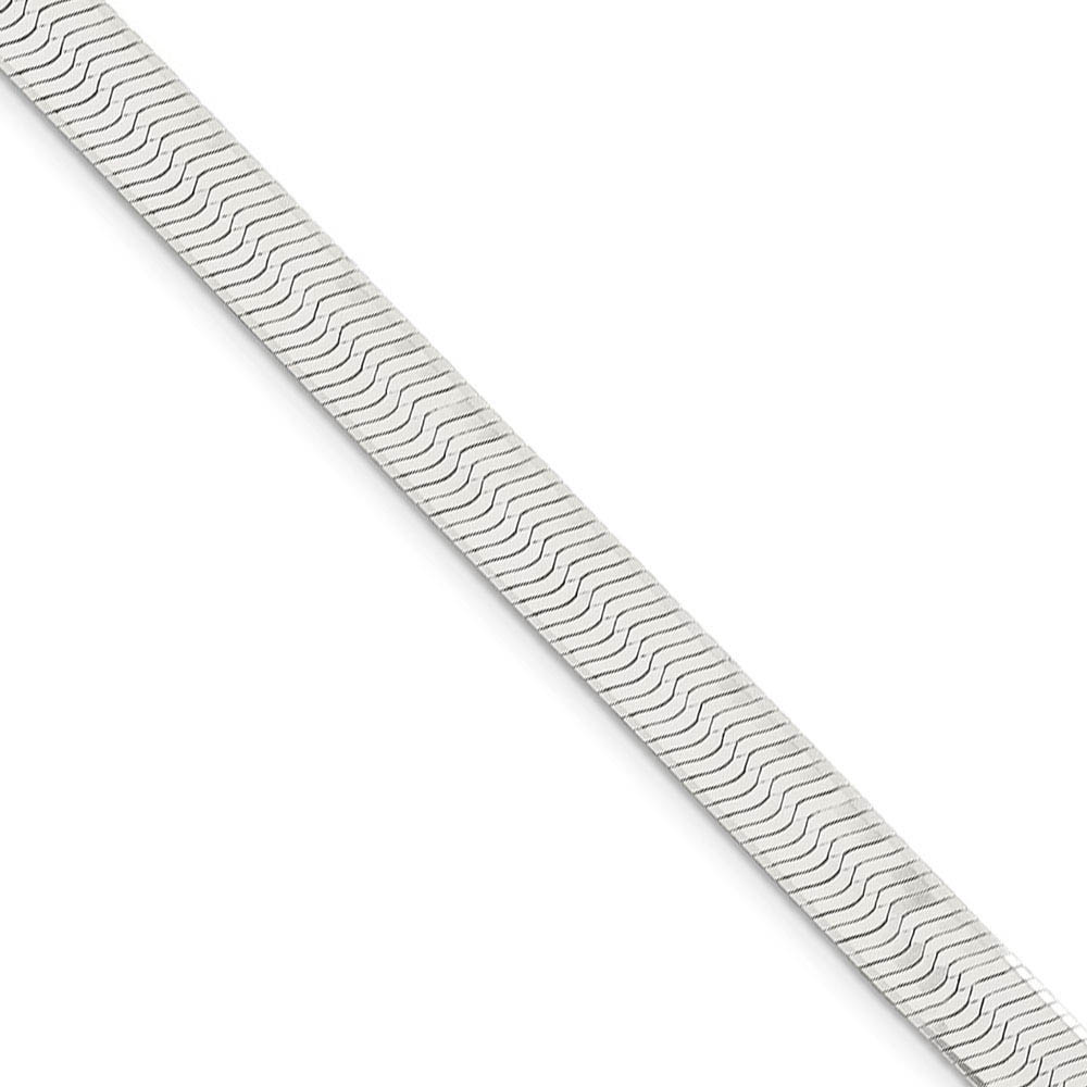 7mm, Sterling Silver Solid Herringbone Chain Necklace, 16 Inch