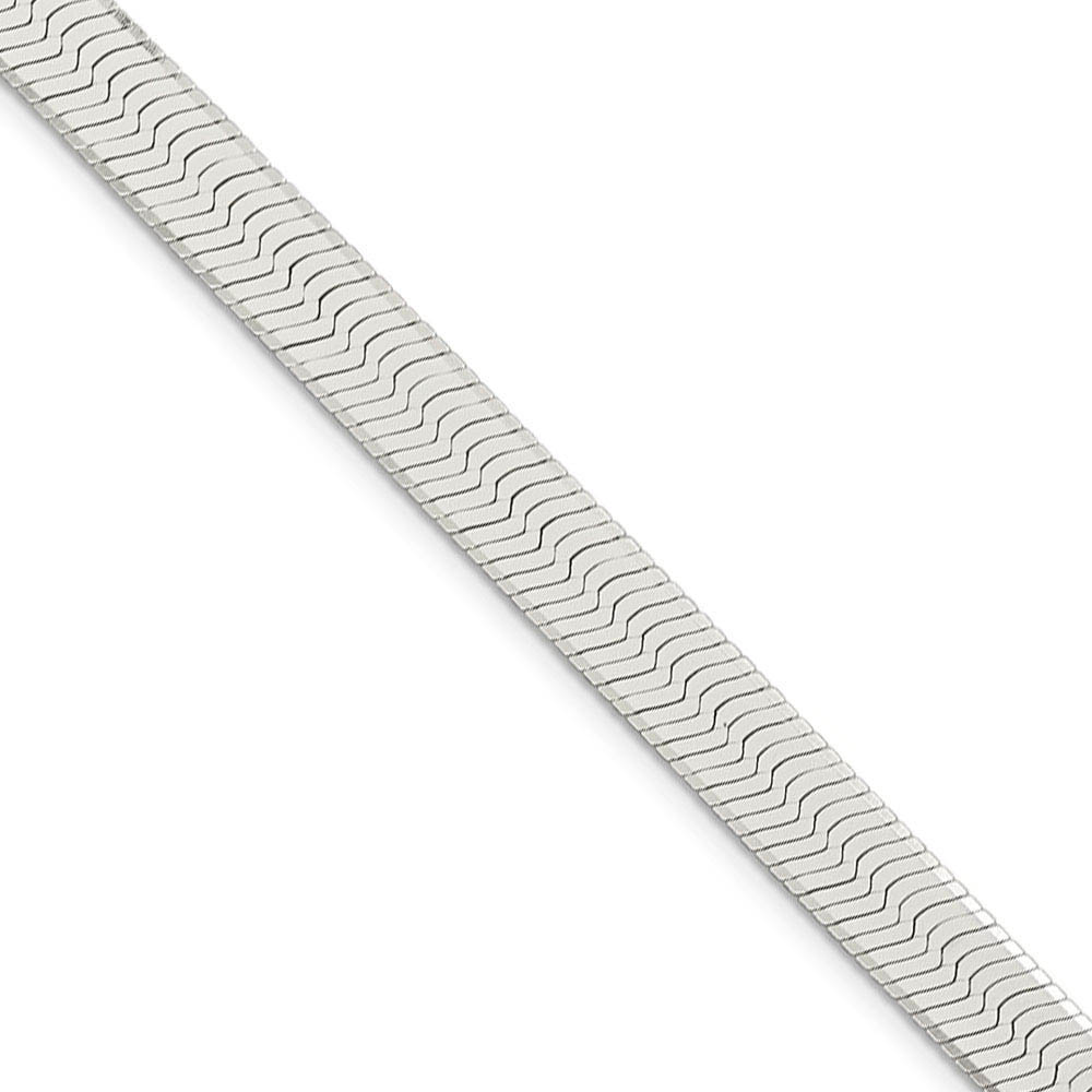 Men's 8mm, Sterling Silver Solid Herringbone Chain Bracelet