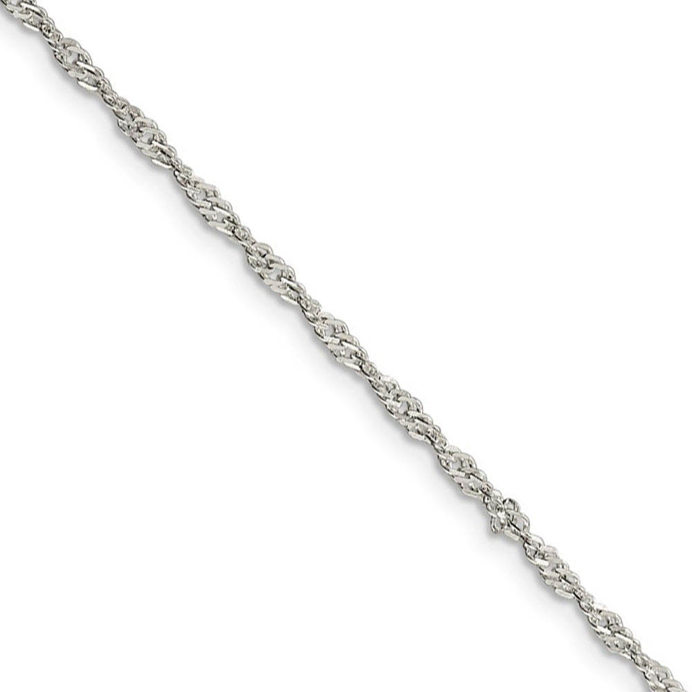 2mm, Sterling Silver Singapore Chain Necklace, 16 Inch