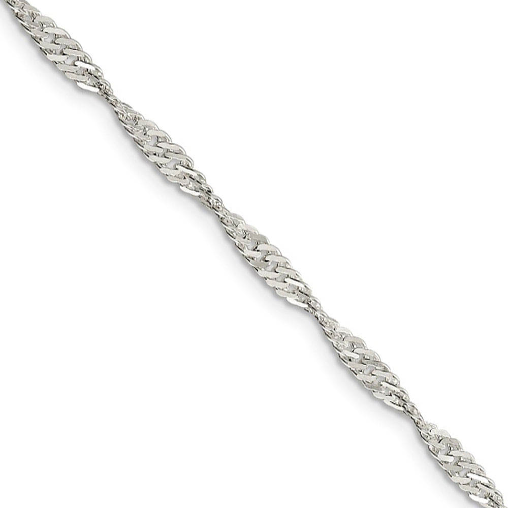 3mm, Sterling Silver Singapore Chain Bracelet