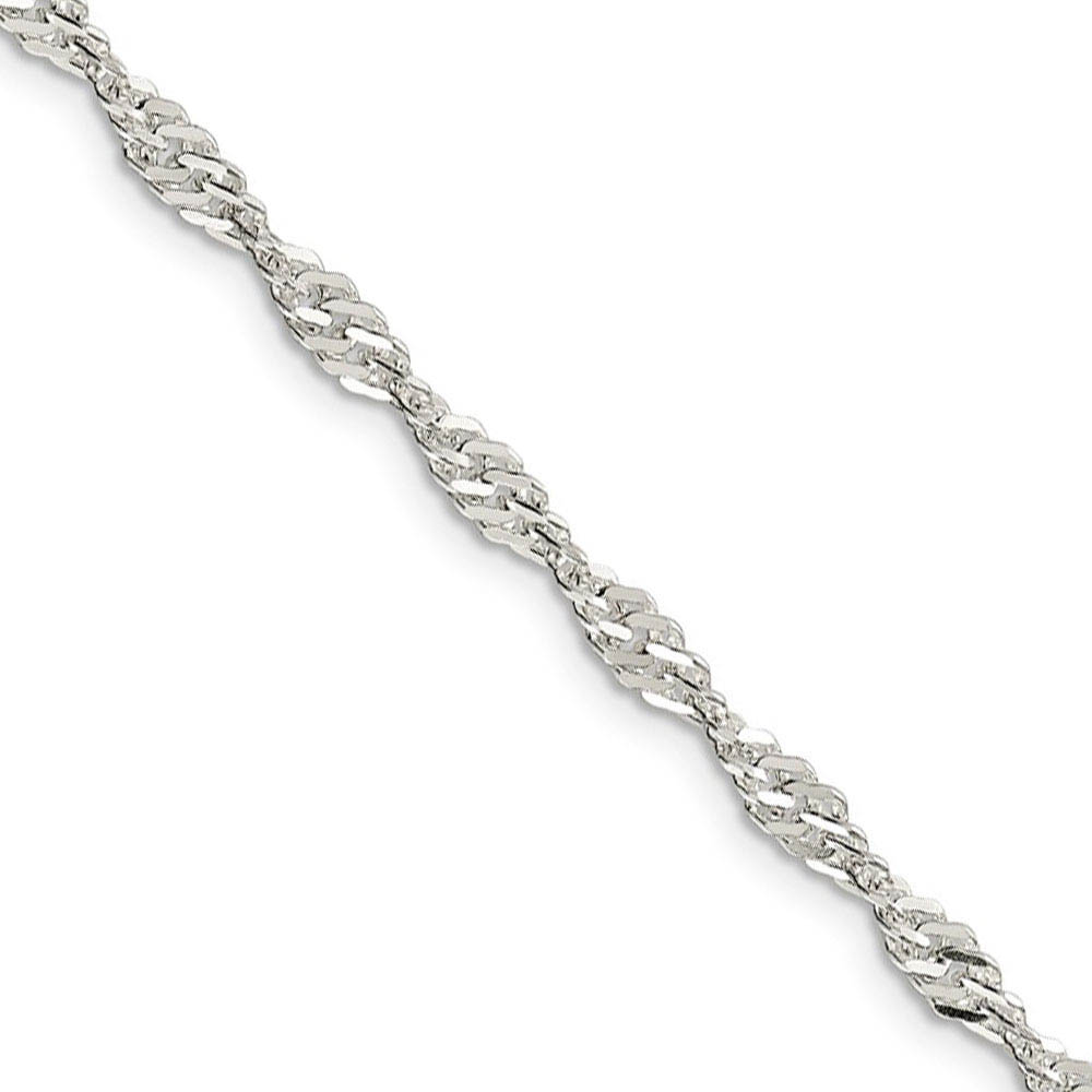 3.5mm, Sterling Silver Singapore Chain Necklace, 16 Inch