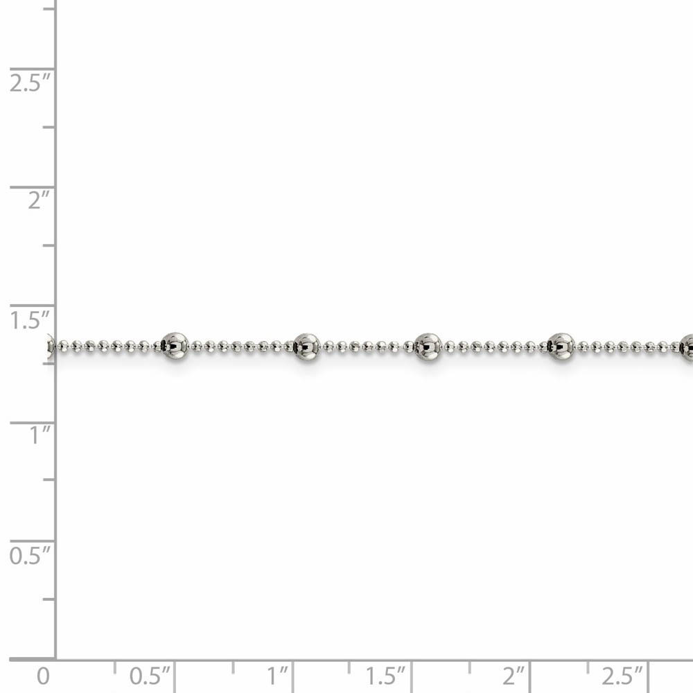 1.15mm, Sterling Silver Diamond Cut Fancy Beaded Chain Necklace - Picture 14 of 24
