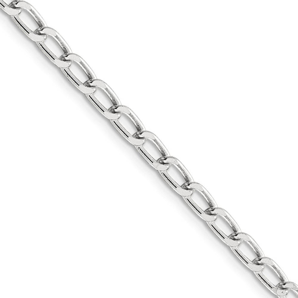 4.3mm, Sterling Silver Solid Open Curb Chain Necklace, 16 Inch