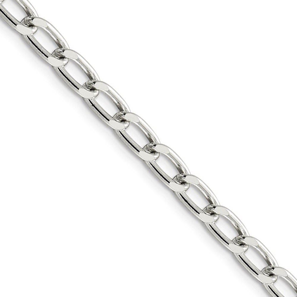 Black Bow Jewelry 3.5mm Sterling Silver Solid Curb Chain Necklace