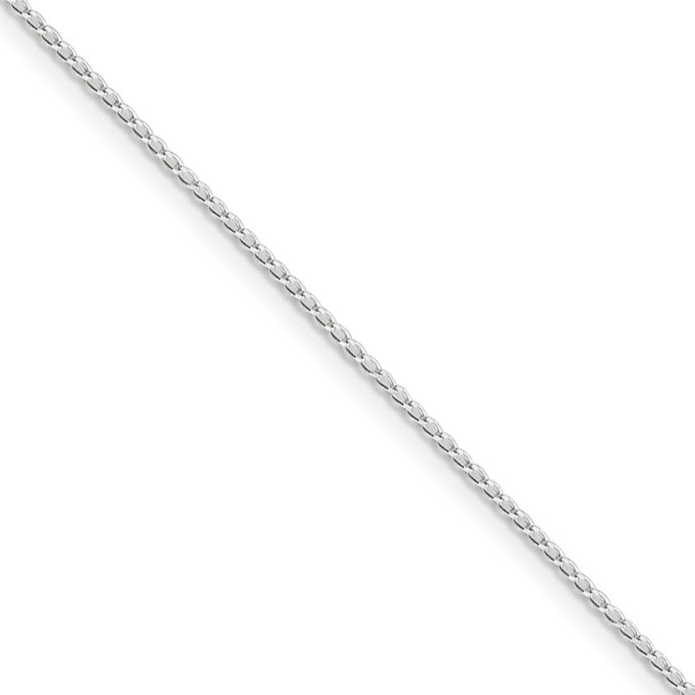 1mm, Sterling Silver Solid Open Curb Chain Necklace