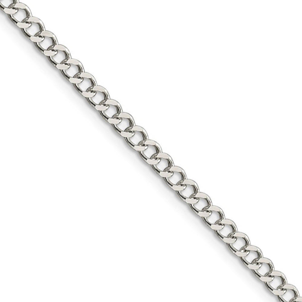 4.25mm Sterling Silver Diamond Cut Solid Open Curb Chain Necklace