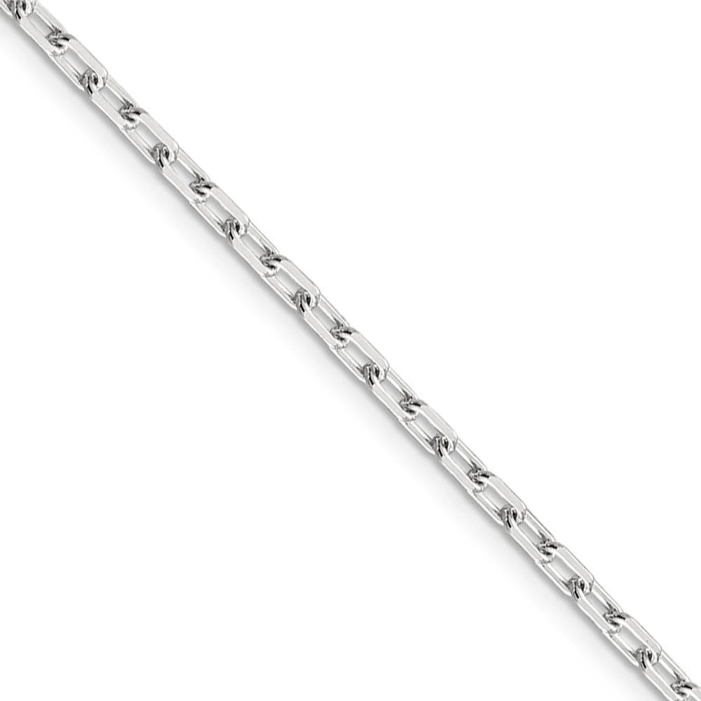 2.75mm, Sterling Silver Elongated Open Cable Chain Bracelet