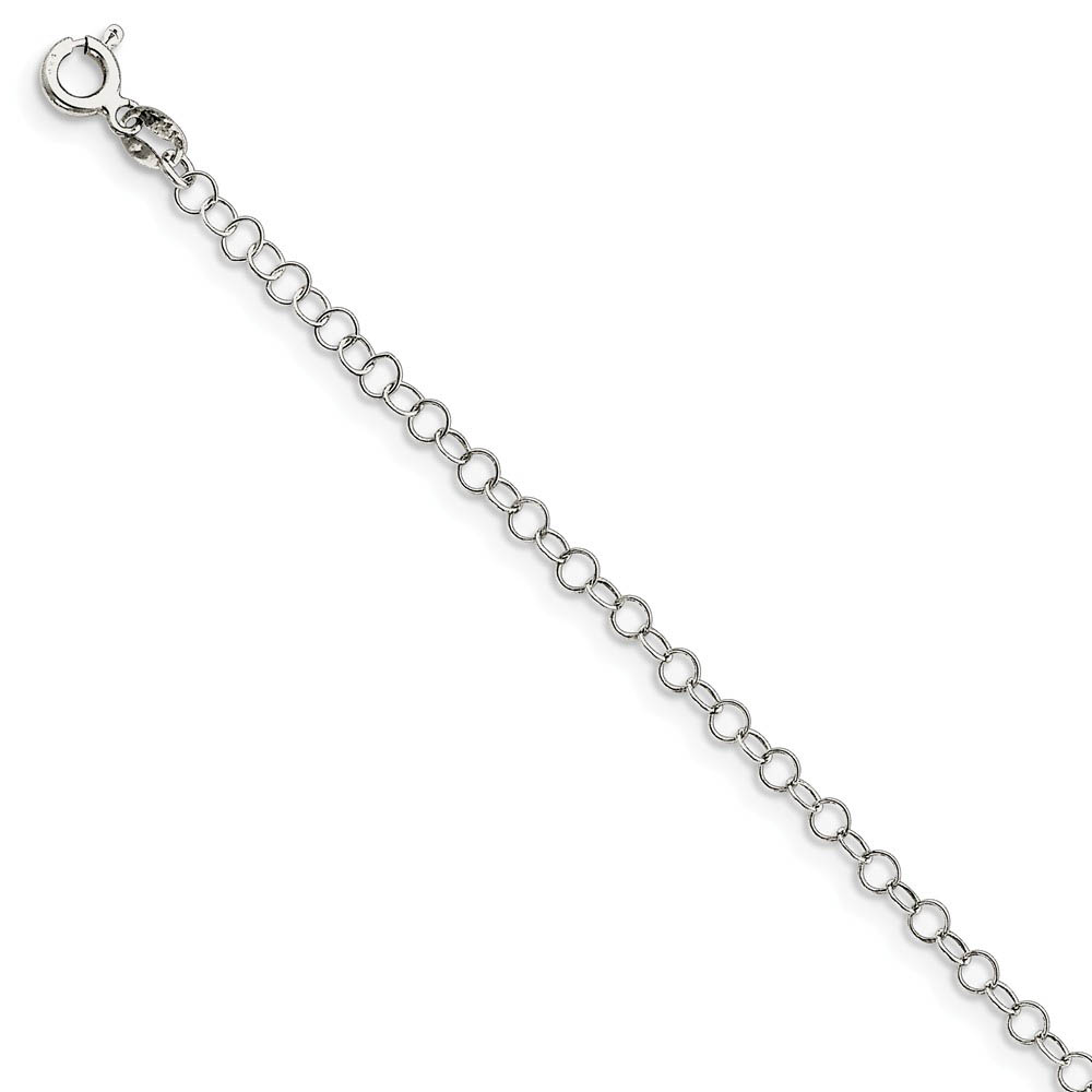 3.5mm, Sterling Silver Fancy Solid Cable Link Chain Bracelet, 7 Inch