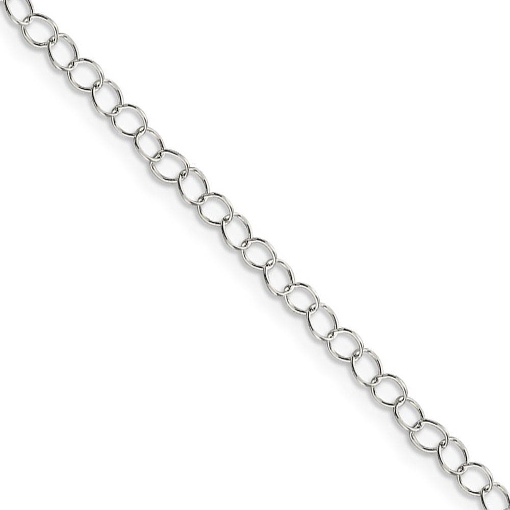 3.5mm, Sterling Silver Fancy Solid Cable Link Necklace, 16 Inch