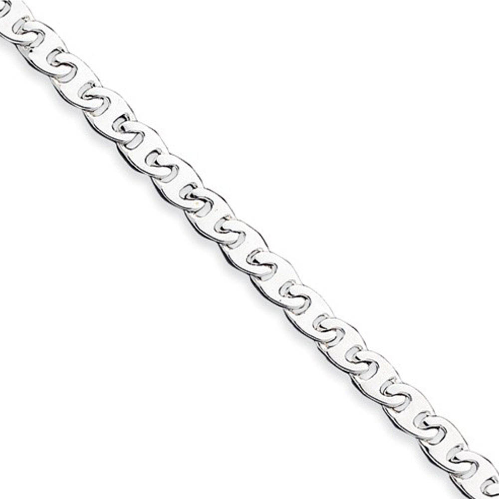 Men&#039;s 8.75mm, Sterling Silver Flat Anchor Link Chain Necklace, 18 Inch