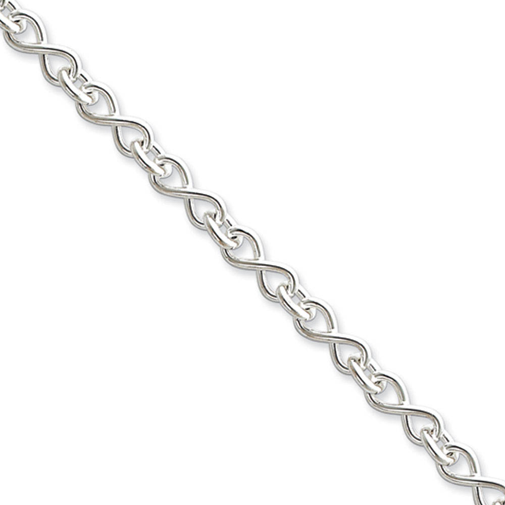 5mm, Sterling Silver Figure-8 Link Chain Necklace