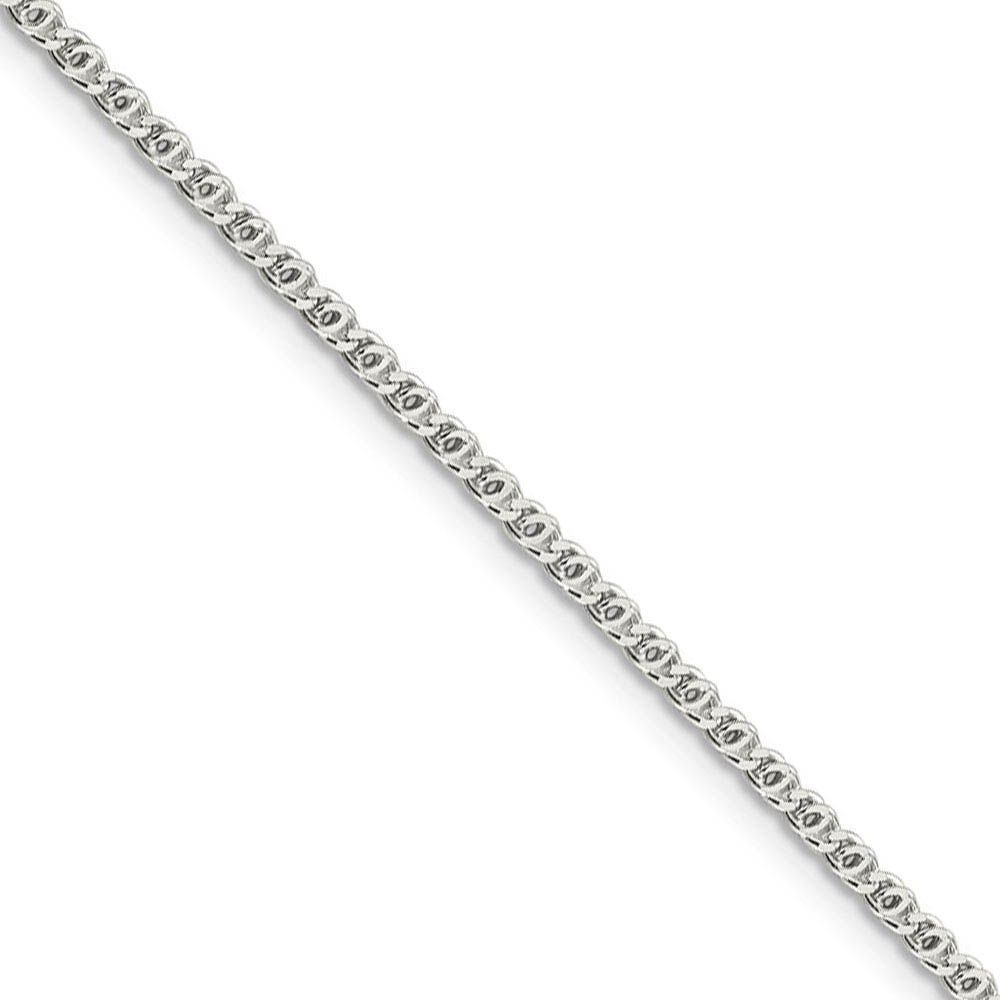 2mm, Sterling Silver Fancy Solid Anchor Chain Anklet, 10 Inch