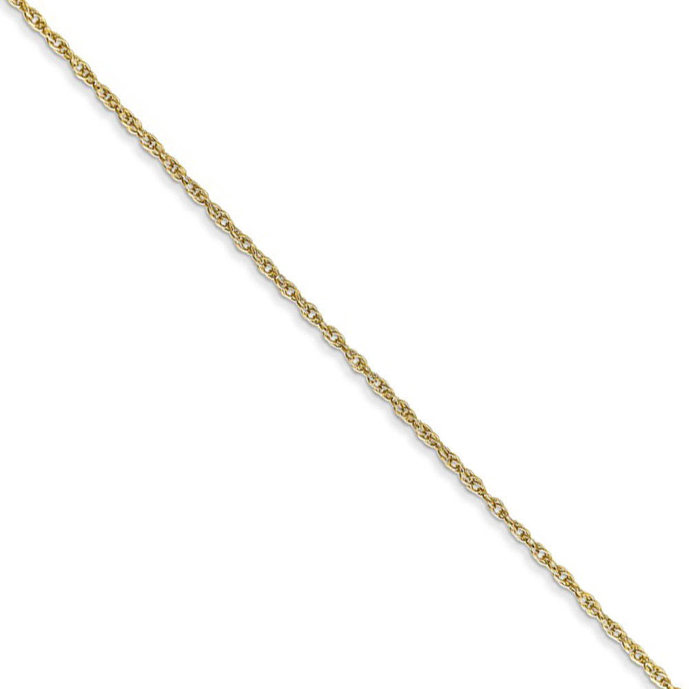 Children&#039;s 0.8mm, 10k Yellow Gold, Baby Rope Chain Necklace, 14 Inch