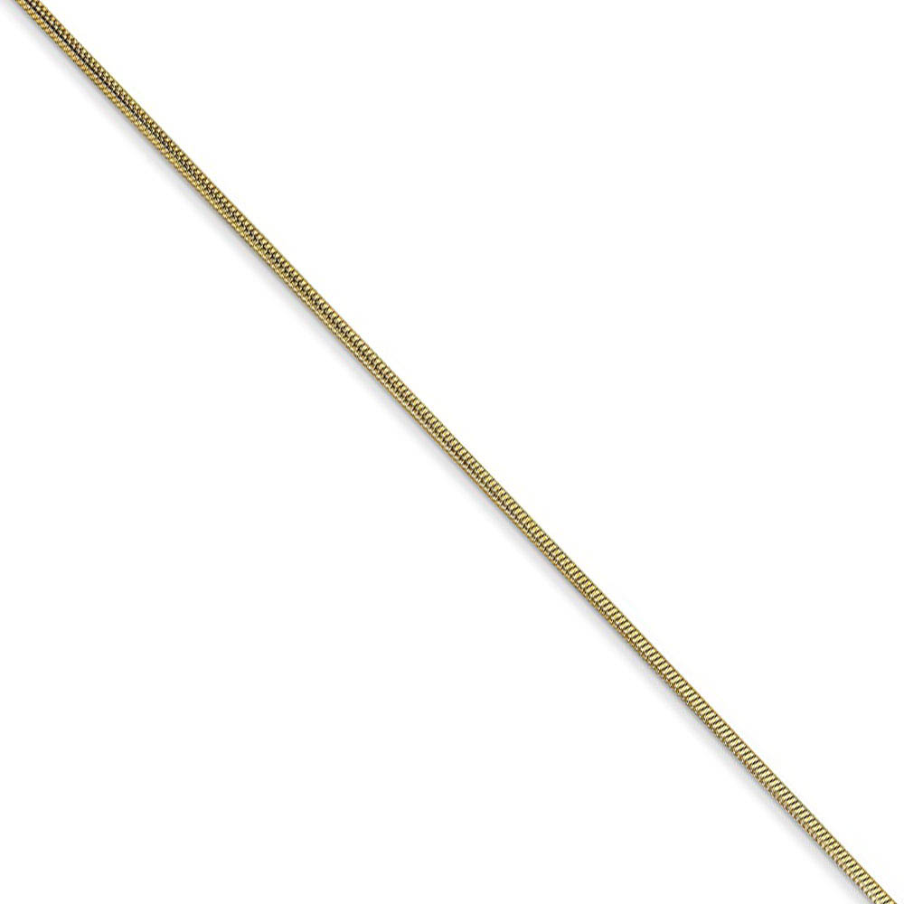 .90mm, 10 Karat Yellow Gold, Round Snake Chain - inch
