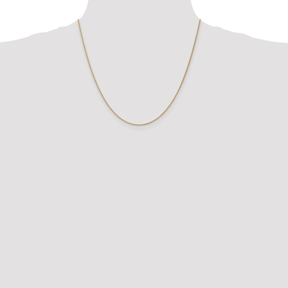 1mm, 10k Yellow Gold, Solid Spiga Chain Necklace - Picture 16 of 29