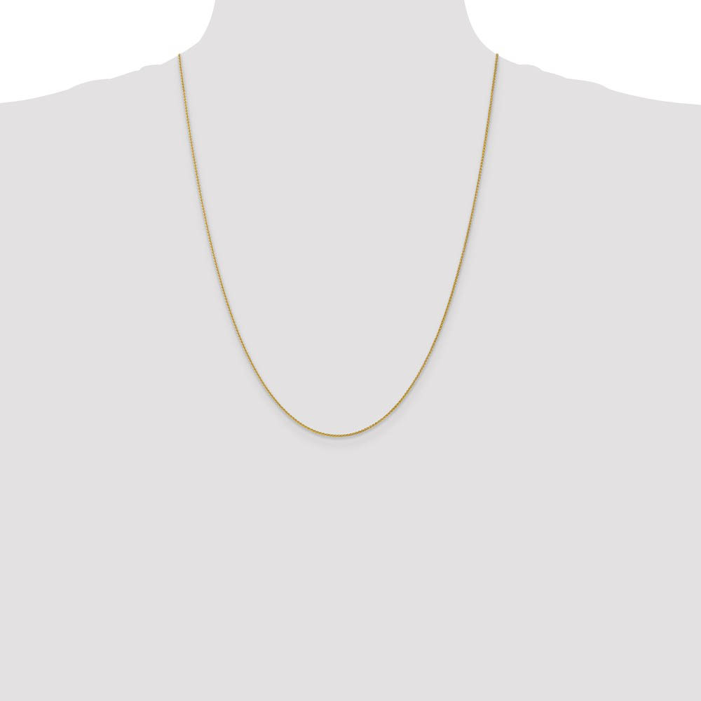 1mm, 10k Yellow Gold, Solid Spiga Chain Necklace - Picture 21 of 29