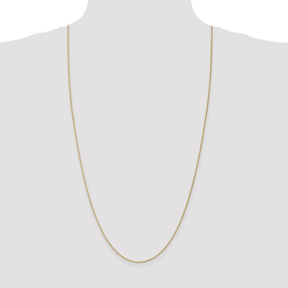 1mm, 10k Yellow Gold, Solid Spiga Chain Necklace - Picture 26 of 29