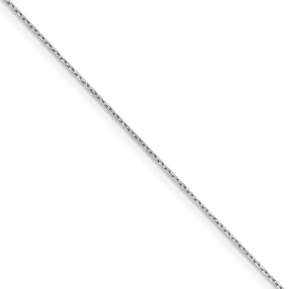 Children&#039;s 0.8mm, 10k White Gold, D/C Cable Chain Necklace, 14 Inch