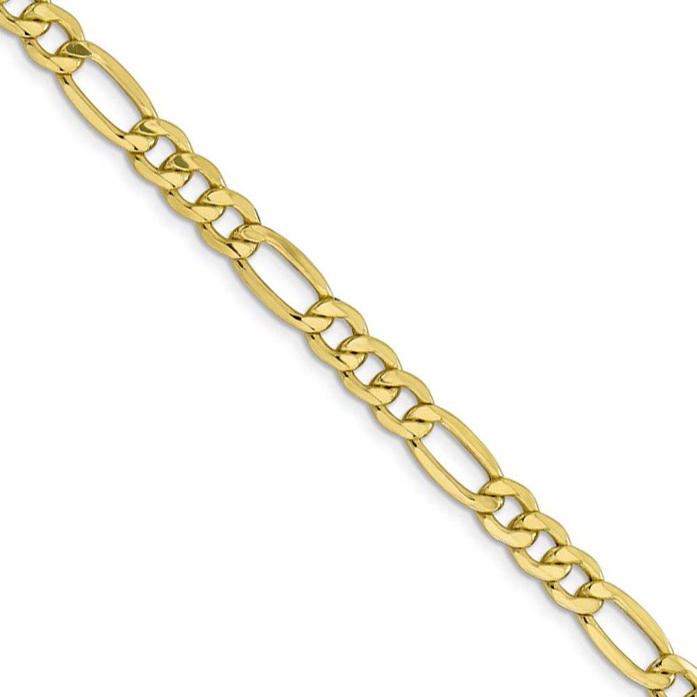 Men&#039;s 6.25mm, 10k Yellow Gold Hollow Figaro Chain Necklace, 18 Inch