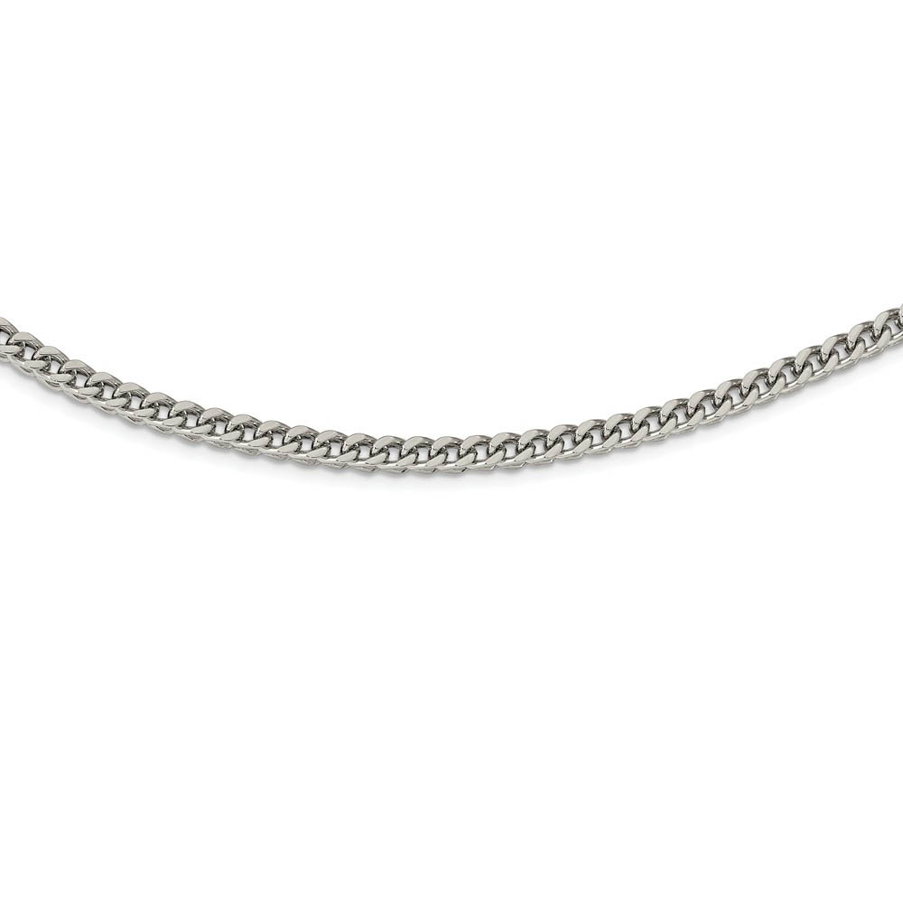 Men&#039;s Stainless Steel 4mm Light Wheat Necklace 24 Inch