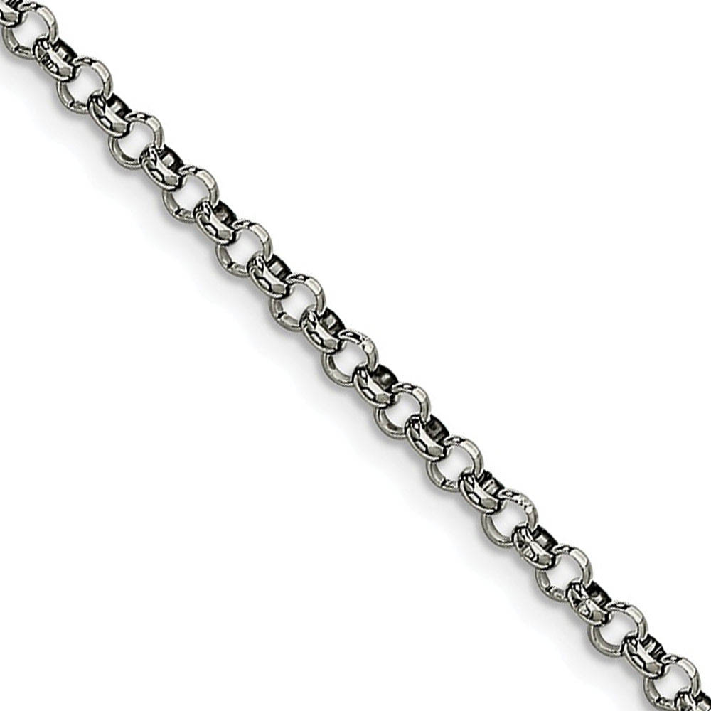 Men&#039;s 3.9mm Stainless Steel Polished Rolo Chain Necklace