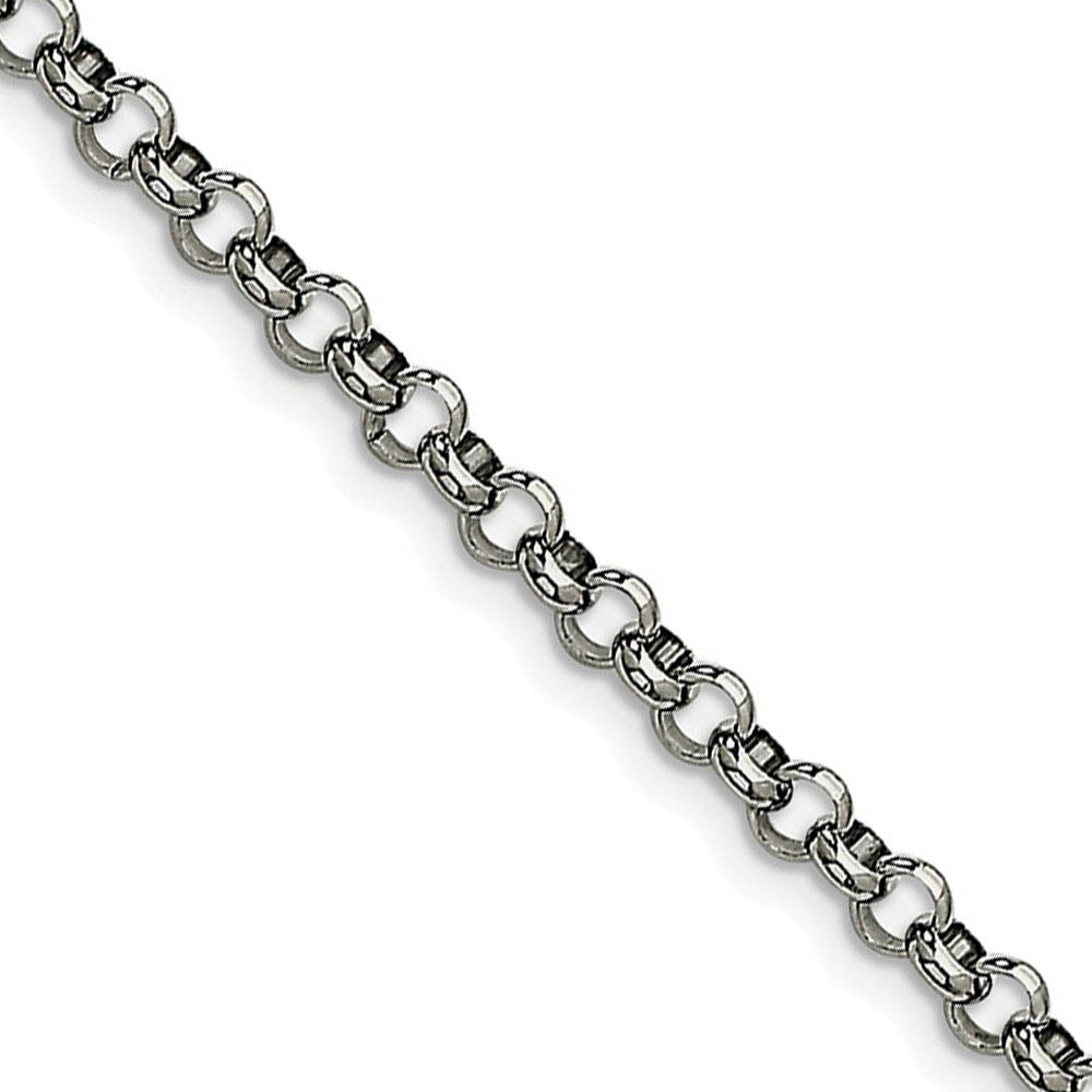 Men&#039;s 4.6mm Stainless Steel Polished Rolo Chain Necklace