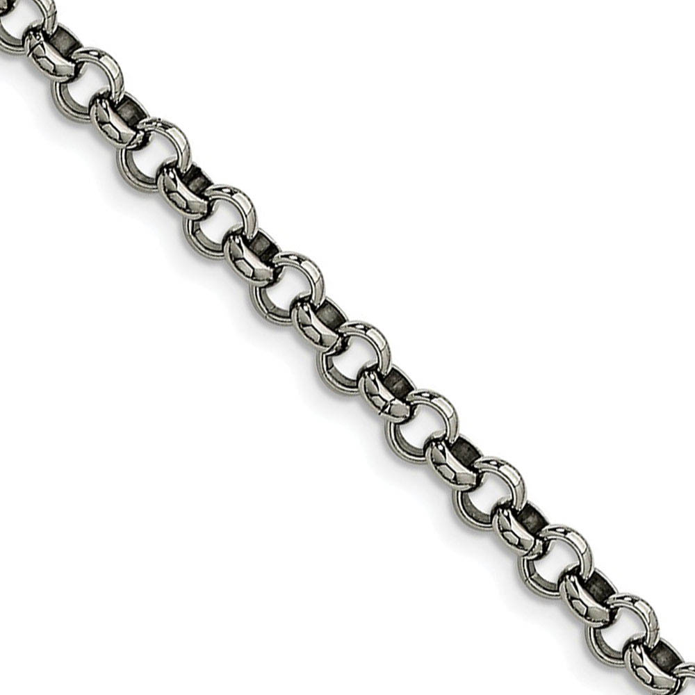 Men&#039;s 6mm Stainless Steel Polished Rolo Chain Necklace