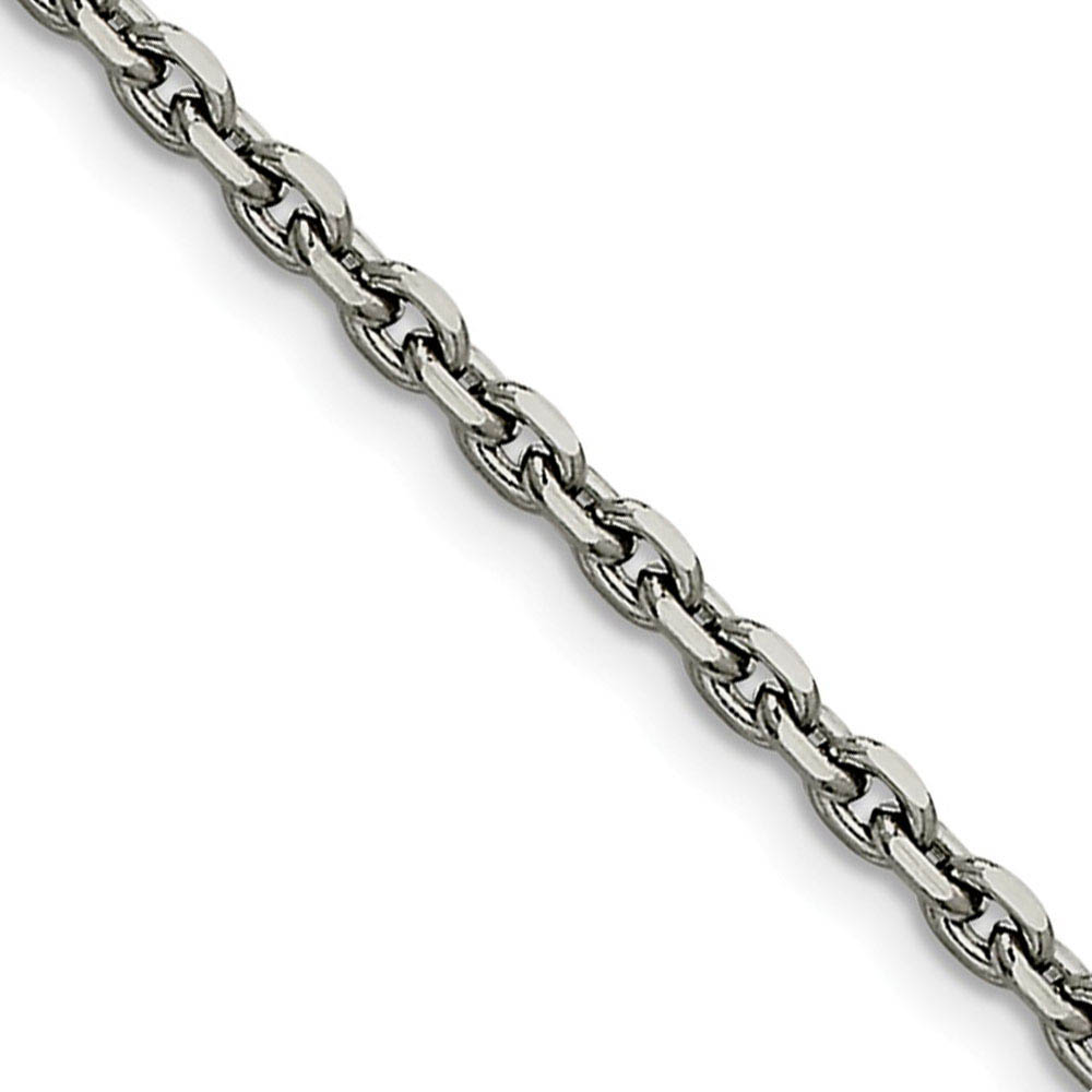 Men&#039;s 4.3mm Stainless Steel Polished Cable Chain Necklace, 20 Inch