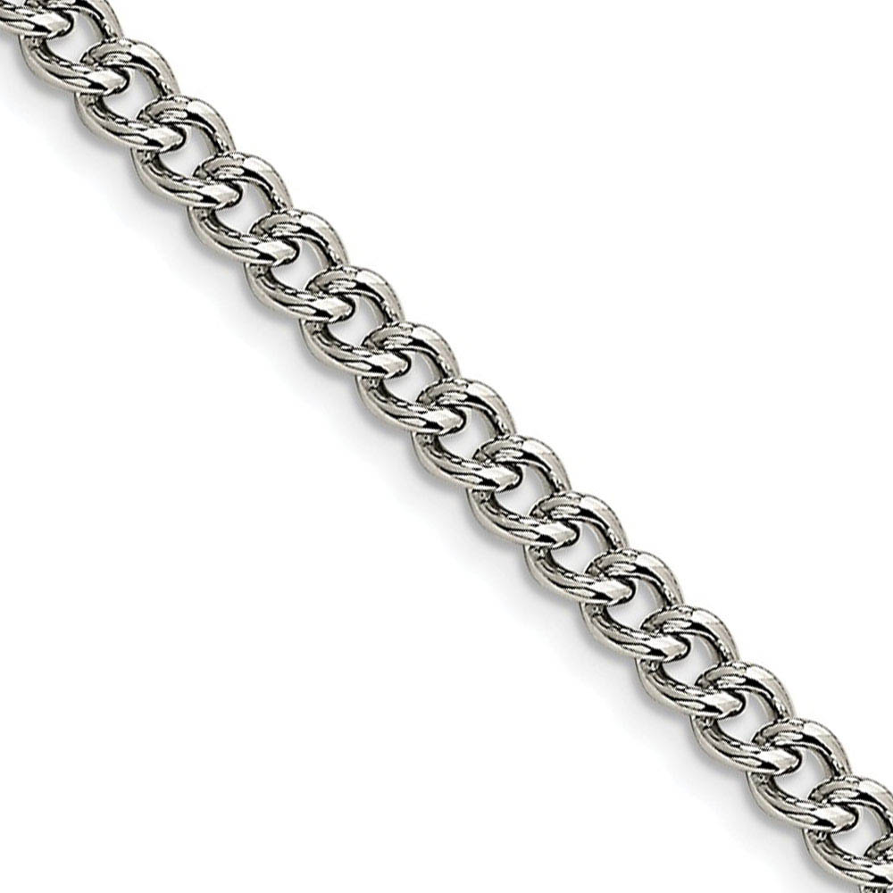 Men&#039;s 5.3mm Stainless Steel Round Curb Chain Necklace, 18 Inch