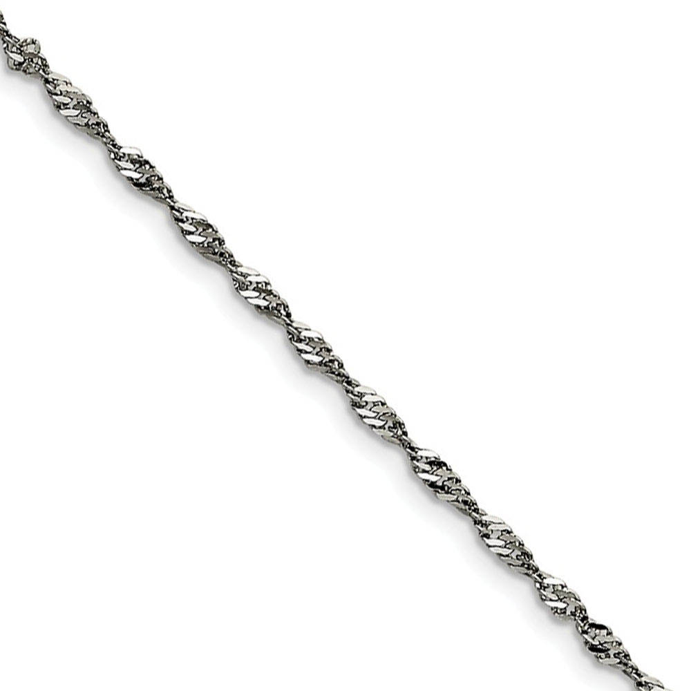 2.5mm Stainless Steel Singapore Chain Necklace, 18 Inch