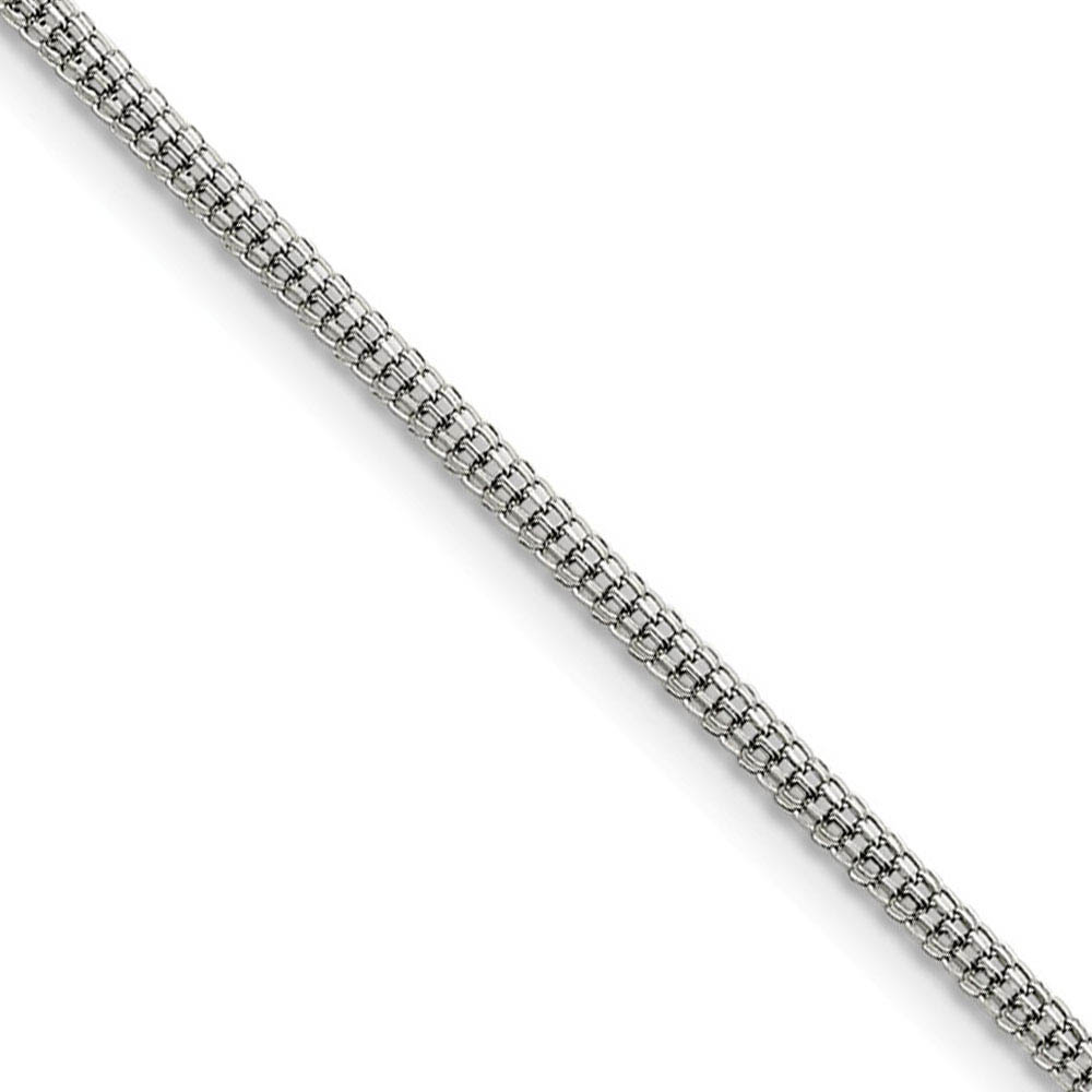 Men&#039;s 2.5mm Stainless Steel Round Bismark Mesh Chain Necklace, 20 Inch