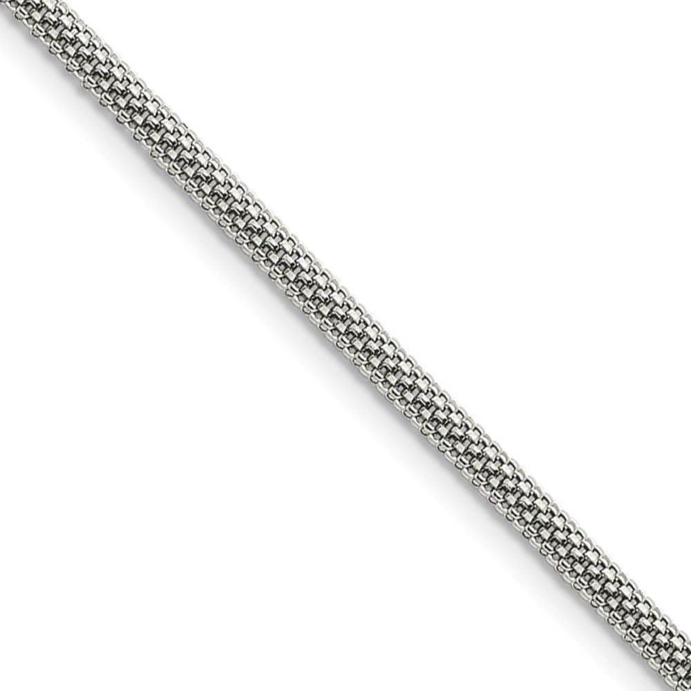 Men's 3.2mm Stainless Steel Round Bismark Mesh Chain Necklace